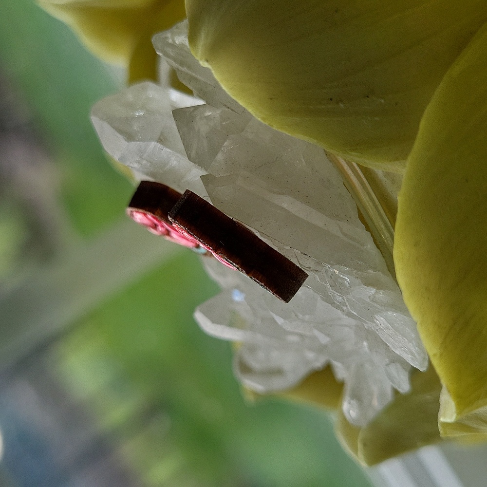 Hand-crafted Pink RING POP stud earrings - Picture 7 of 9
